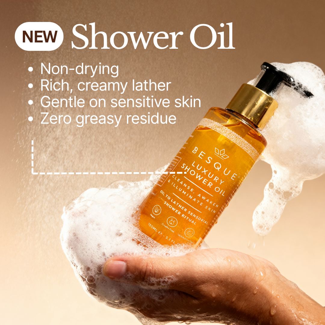 The Besque shower oil that begins the two-step ritual