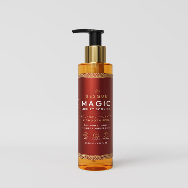 Bottle of Besque Magic Luxury Body Oil XL Size